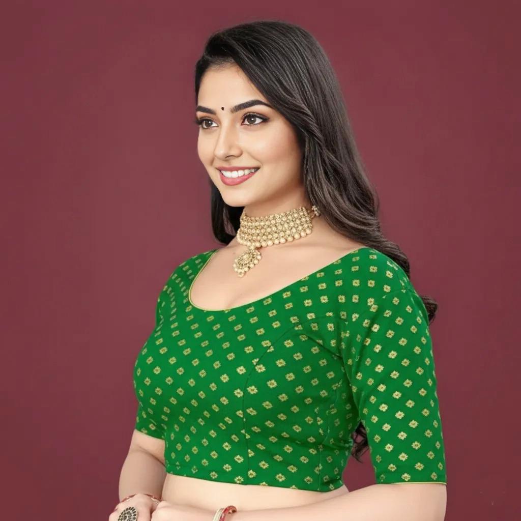 Lycra Blend Women Blouse, Strachable Women Blouse, Round Neck Blouse, Wedding Blouse, Daily Wear Blouse, Sleeve Blouse, Cotton Blouse,