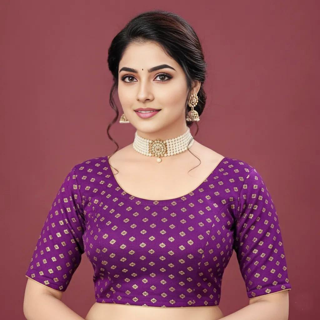 Lycra Blend Women Blouse, Strachable Women Blouse, Round Neck Blouse, Wedding Blouse, Daily Wear Blouse, Sleeve Blouse, Cotton Blouse,