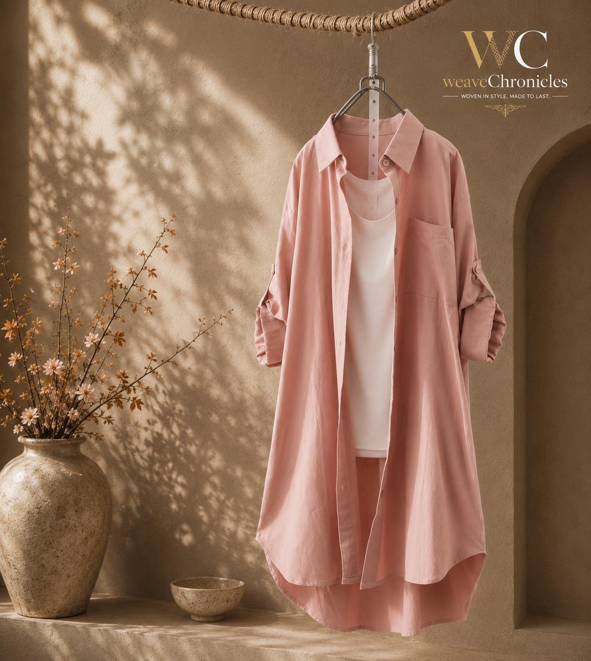 Cotton Linen Shirt Dress, Button Up Blouse, Oversized Linen Top for Women, Long Sleeve Linen Blouse