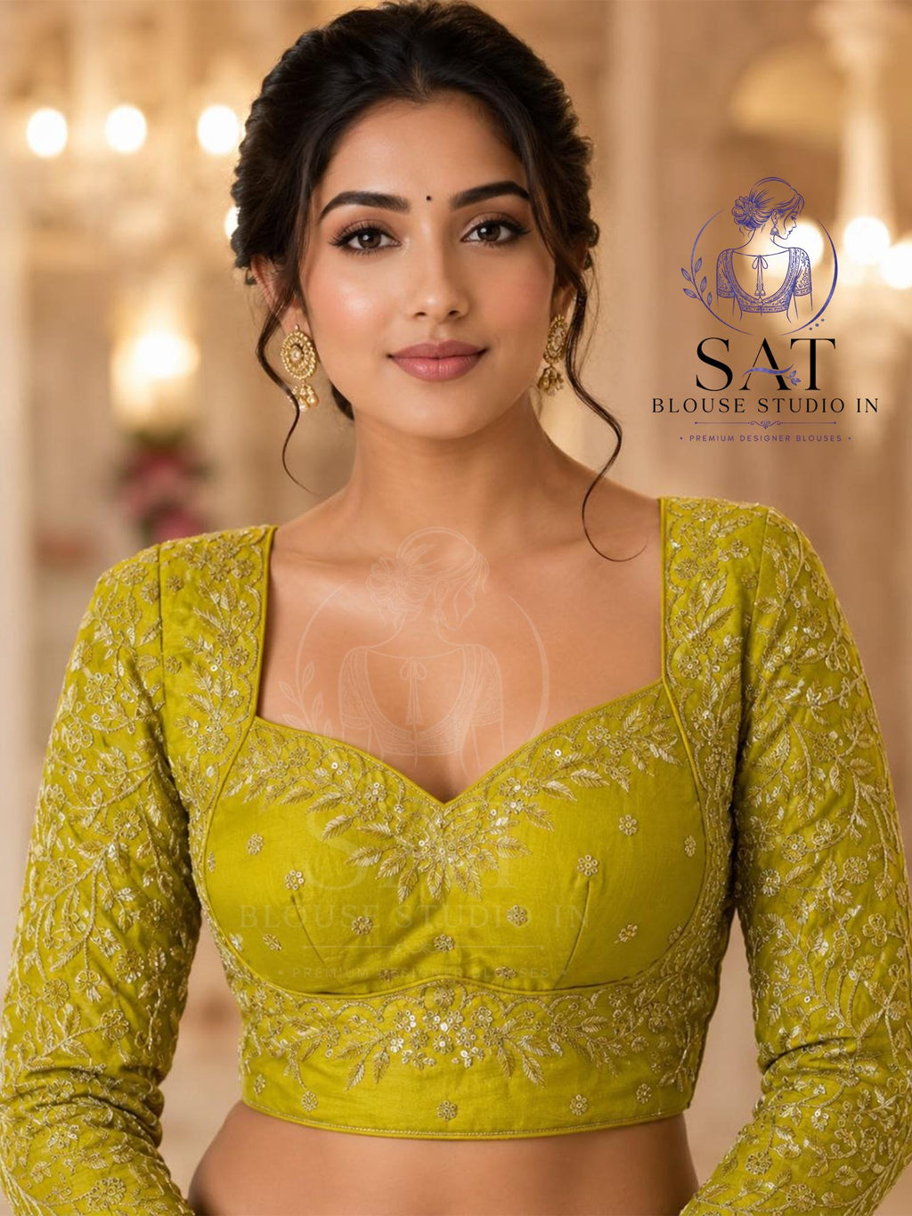 Gold Bridal Embroidered Silk Blouse, Heavy Zari Sequin Work Blouse, Wedding Saree Blouse, Padded Back Open Blouse, Party Wear