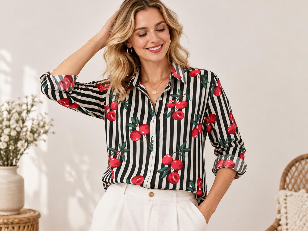 Women Button Down Blouse, Casual Long Sleeve Shirt, Premium Lightweight Top, Work to Weekend Blouse, Resort Wear Fashion Gift for Her
