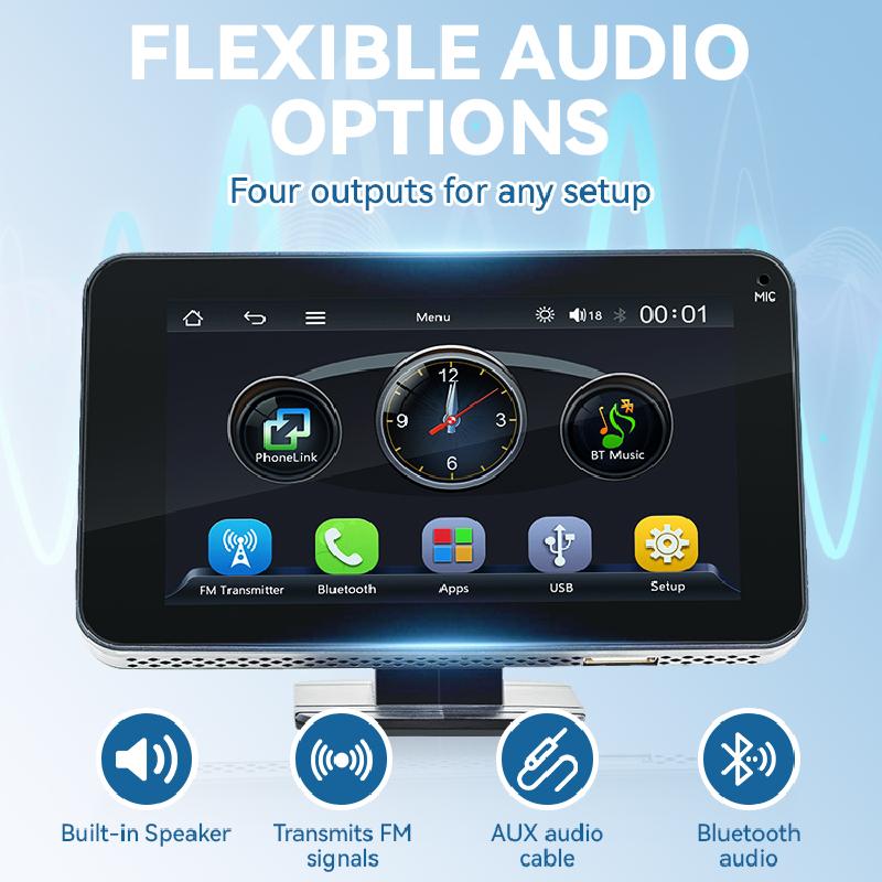 📱4.7-inch HD Touchscreen Multimedia Car Player— Swipe with your fingertips and instantly transform your vehicle into a smart entertainment hub!🚗✨